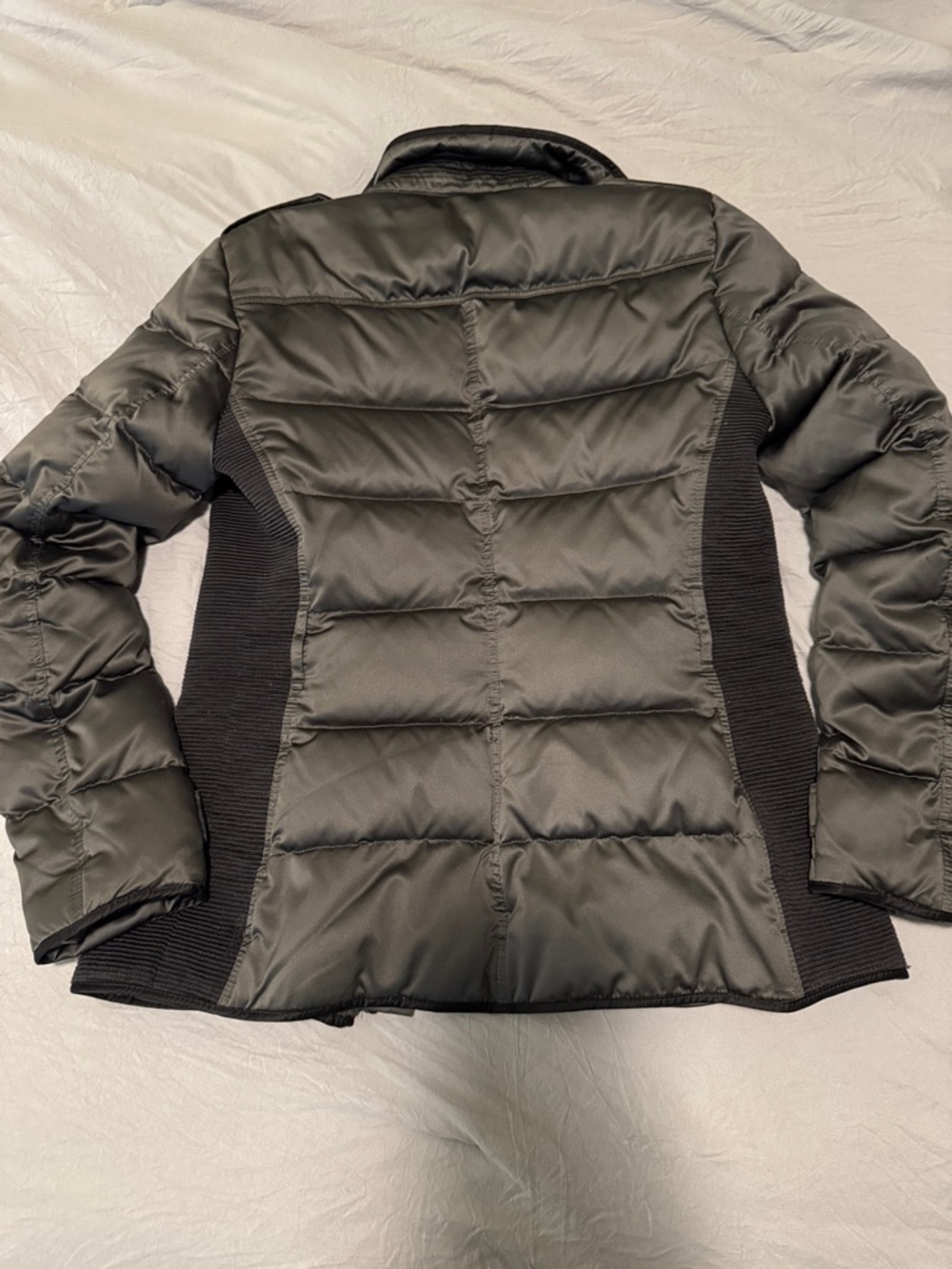 Burberry Metallic Gray/BlackWomen's Puffer Jacket (100% Authentic) - Picture 3 of 3